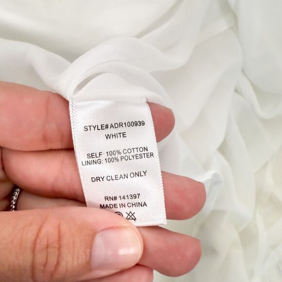 ASTR The Label Short Sleeve Cinched Bust Midi Dress White Sz XS 100% Cotton - Picture 9 of 11